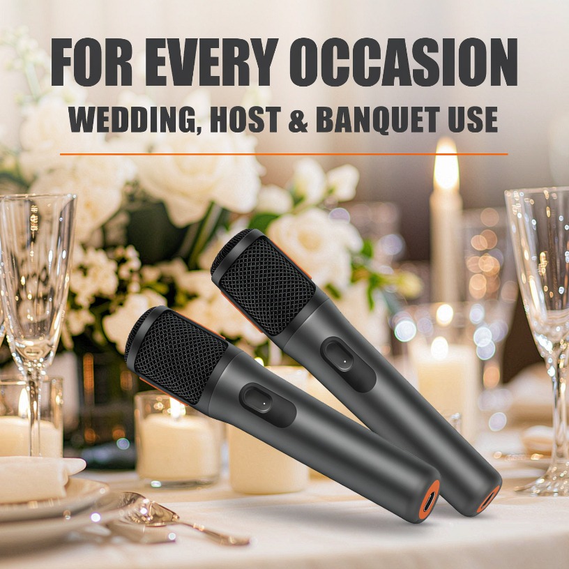 Event & Party Supply Photos - ไมโครโฟนไร้สายแบบมือถือคู่ AES-128 พร้อมระบบเข้ารหัส แบตเตอรี่ใช้งานได้ 20 ชั่วโมง