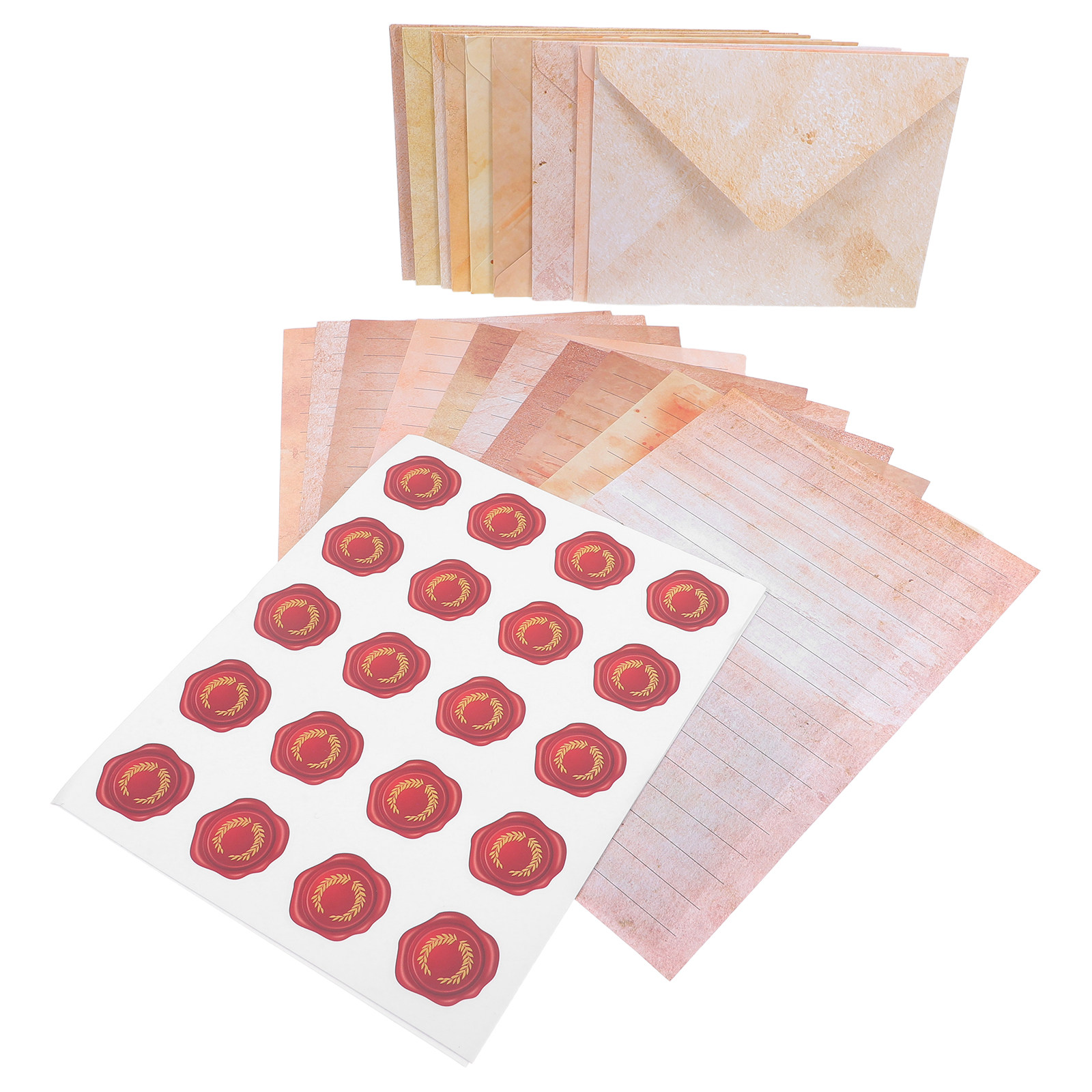 Papercraft Supply Invitation - ชุดเครื่องเขียนวินเทจ 1 ชุด กระดาษเขียนแบบมีเส้น ซองจดหมายสไตล์เรโทร กระดาษเชิญงานแต่งงาน