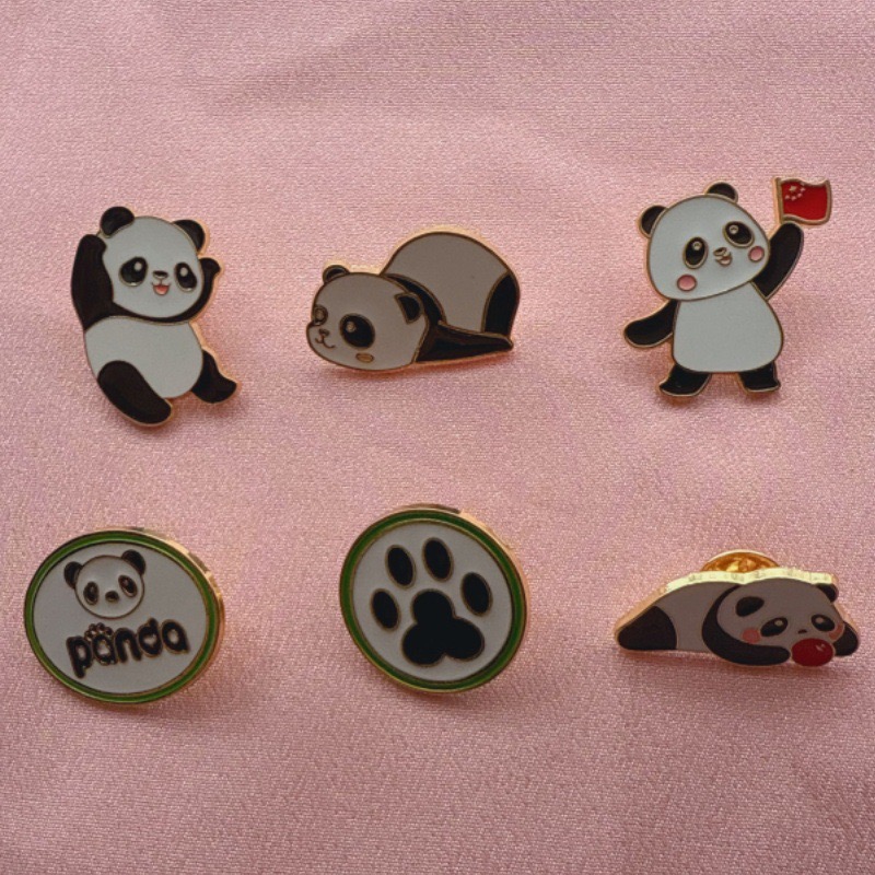 6 ชิ้นการ์ตูนจีนแพนด้าเข็มกลัด - Event Party บทวิจารณ์และราคา